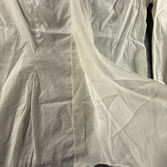 Brunello Cucinelli Women White Long Sleeve Button Up Shirt Large Cotton Blend - Picture 8 of 16